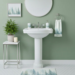 Watercolor snowy trees custom Christmas Hand Towel