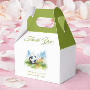 Watercolor Soccer Baby Shower  Favor Box