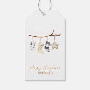 Watercolor socks for Christmas Napkins Gift Tags