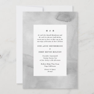 Watercolor Soft Grey Pastel Faire-part de mariage