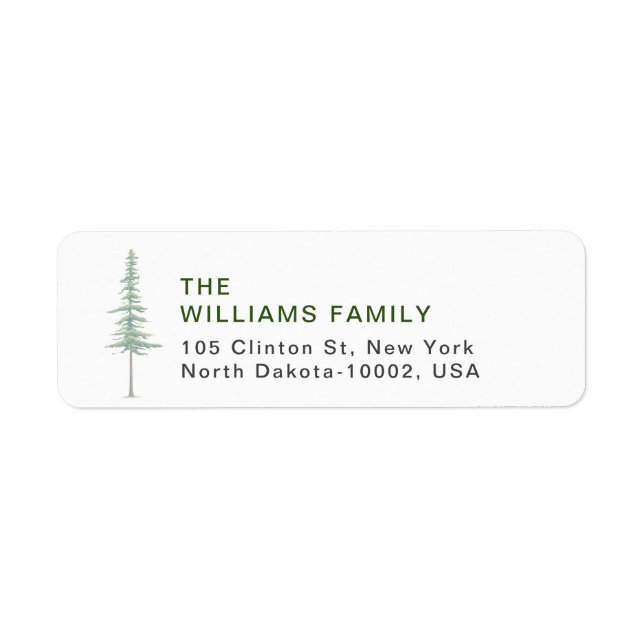 Watercolor Soft Merry Christmas Pine Tree Name (Front)