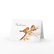 Watercolor Song Sparrows Brown Birds Thank you