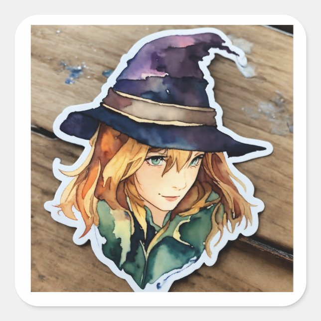Watercolor sorting hat stickers (Front)