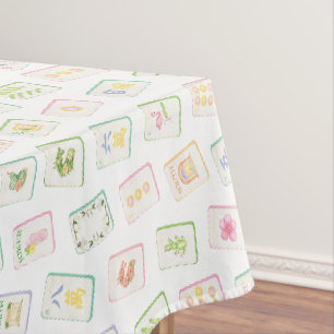 Watercolor Southern Summer Mahjong Tablecloth