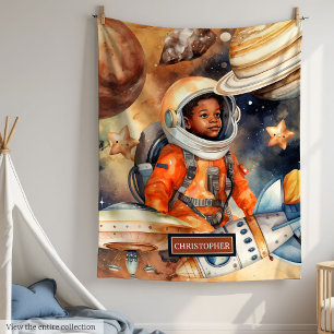 Watercolor Space Blanket Boys’ Cozy Birthday Gift