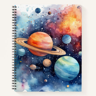 Watercolor Space Notebook