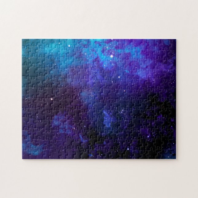 Watercolor Space Outerspace Stars Jigsaw Puzzle (Horizontal)