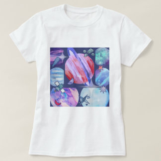 Watercolor Space Planets T-Shirt