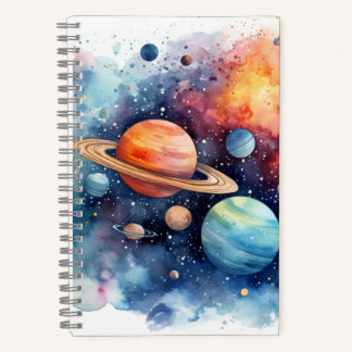 Watercolor Space Small Notebook