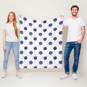 Watercolor Space Zodiac Pattern Fleece Blanket