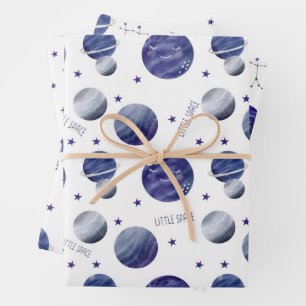 Watercolor Space Zodiac Pattern  Wrapping Paper Sheet