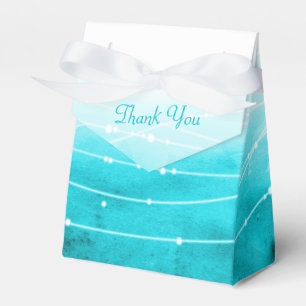 Watercolor sparkling seas thank you wedding favour favor box