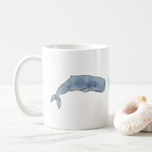 Watercolor Sperm Whale Heart 11oz en céramique Mug