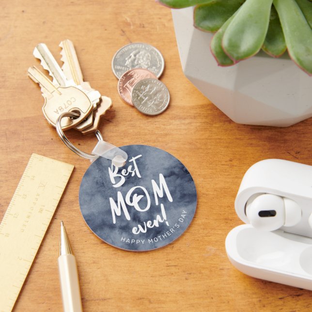 Watercolor Splash Best Mom Ever Mother's Day Keychain (Desk)