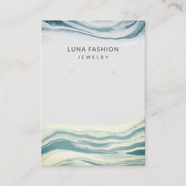 Watercolor Splash Blue Agate Theme Customizable Calling Card (Front)