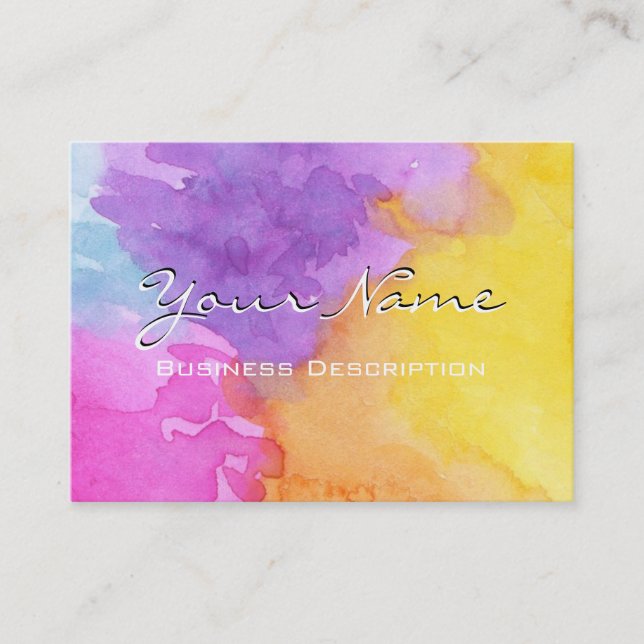Watercolor splash Business Card (Front)
