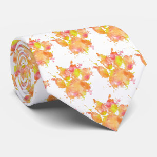 Watercolor Splash Dog Paw Print Pattern Tie
