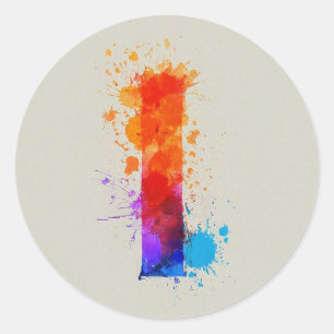 Watercolor Splash I Classic Round Sticker