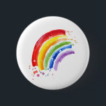 Watercolor Splash Rainbow 2 Inch Round Button<br><div class="desc">This artwork features a colourful rainbow in a watercolor splashy style.</div>