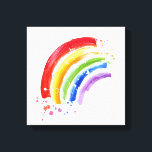Watercolor Splash Rainbow Canvas Print<br><div class="desc">This artwork features a colourful rainbow in a watercolor splashy style.</div>
