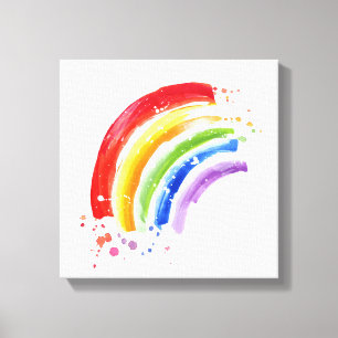 Watercolor Splash Rainbow Canvas Print