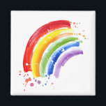 Watercolor Splash Rainbow Magnet<br><div class="desc">This artwork features a colourful rainbow in a watercolor splashy style.</div>