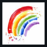 Watercolor Splash Rainbow Poster<br><div class="desc">This artwork features a colorful rainbow in a watercolor splashy style.</div>