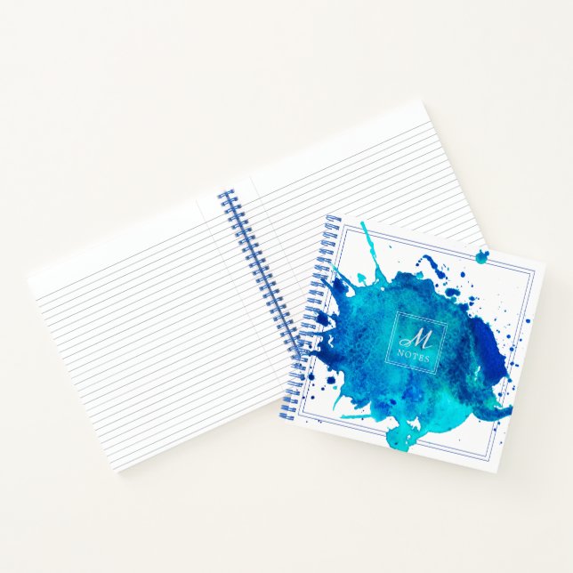 Watercolor Splash | Shades of Blue Notebook (Inside)