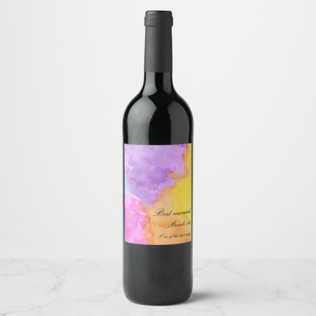 Watercolor splash wine label (Front)