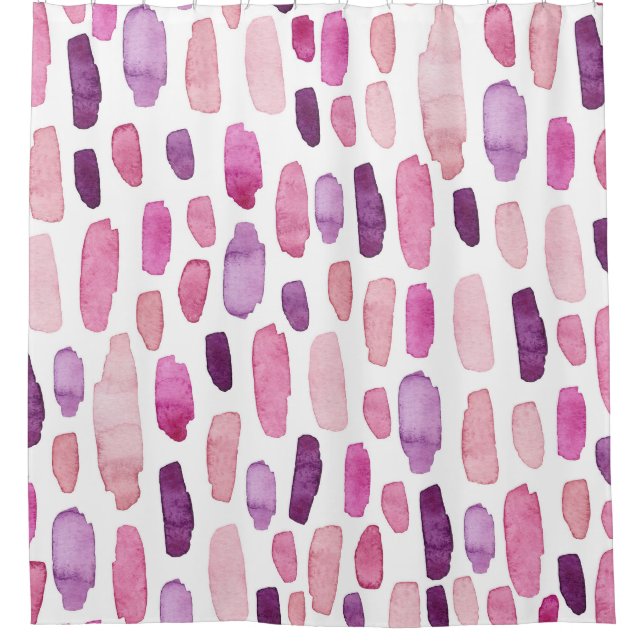 Watercolor Splashes: Pink, Purple Pattern. (Front)