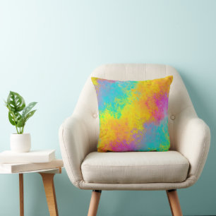 Watercolor Splashes - Seamless Pattern 11 Throw Pillow
