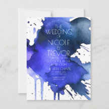 Watercolor Splat Wedding Invitation