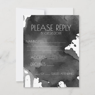 Watercolor Splat Wedding RSVP Card
