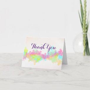 Watercolor Splatter Colourful Wedding Thank You Card