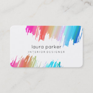 Watercolor Splatter Elegant Abstract Modern Chic Business Card