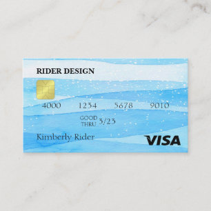 Watercolor Splatter In Blue Business Card