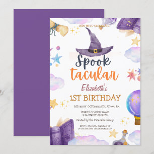 Watercolor Spook Tacular Halloween Birthday  Invitation