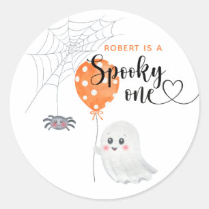 Watercolor Spooky One 1st Birthday Classic Round Sticker