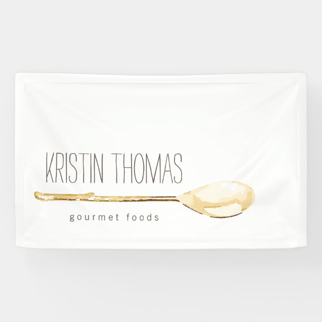Watercolor Spoon Catering, Chef Banner (Horizontal)