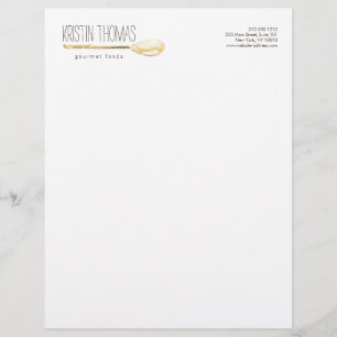 Watercolor Spoon Catering, Chef Letterhead