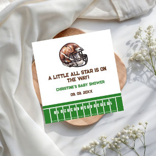 Watercolor Sport Football Baby Shower Napkin