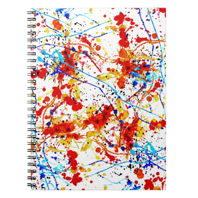 Watercolor Spots White Background Pattern Notebook (Front)