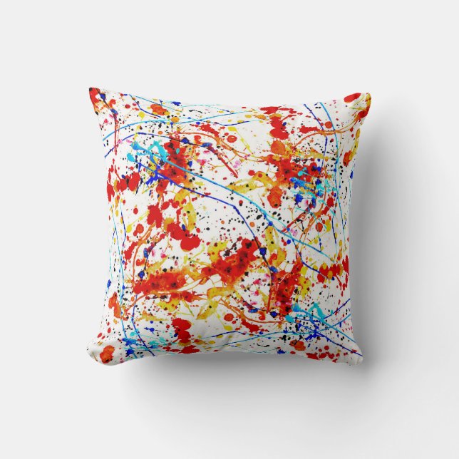 Watercolor Spots White Background Pattern Throw Pillow (Front)