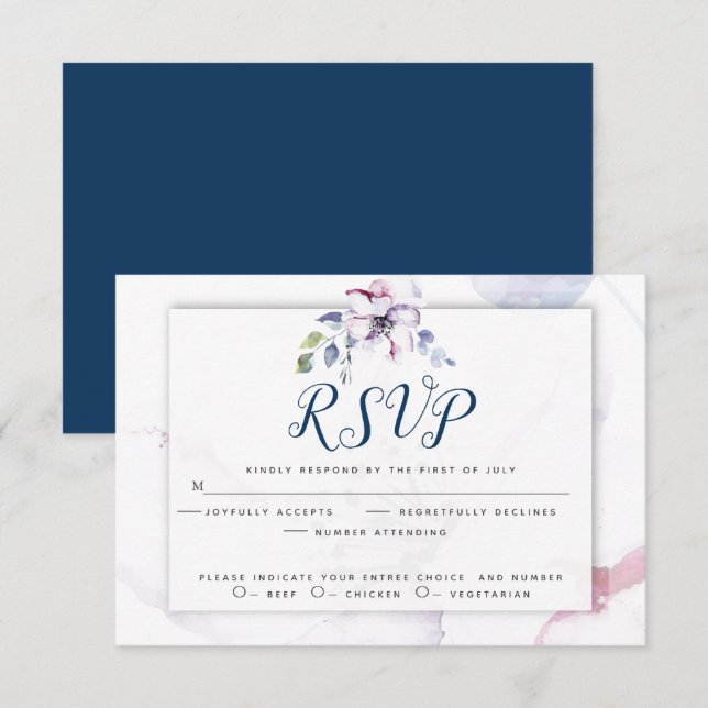 Watercolor Spring Apple Blossoms RSVP Card (Front/Back)