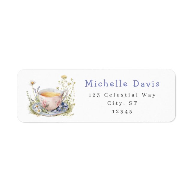 Watercolor Spring Bridal Shower Tea Party Address (Front)