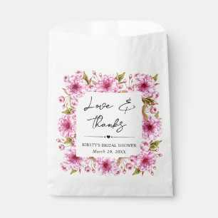 Watercolor Spring Cherry Blossom Bridal Shower Favour Bag