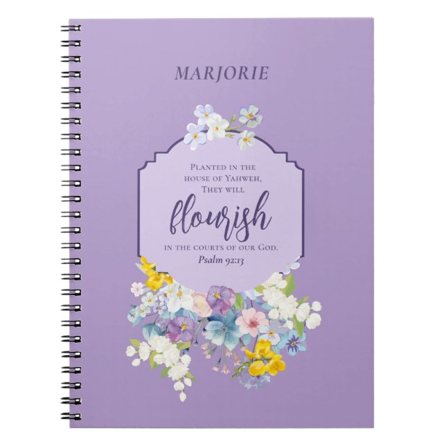 Watercolor Spring Floral Bible Verse Notebook (Front)