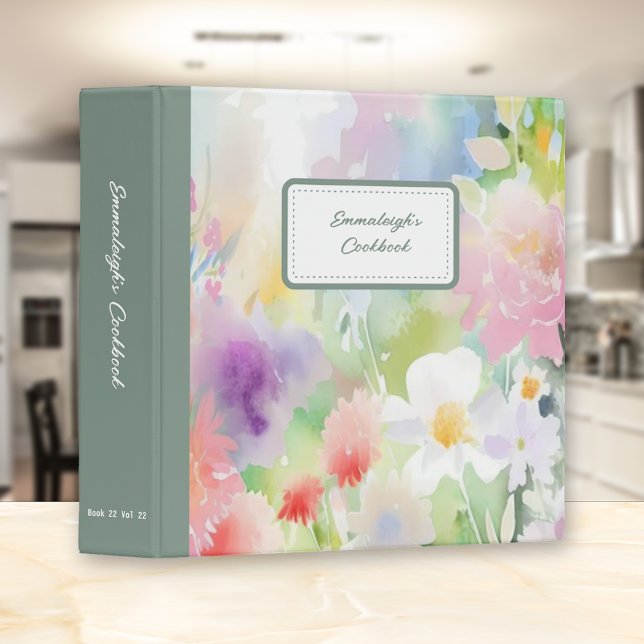 Watercolor Spring Floral Cookbook Recipe Binder (Creator Uploaded)