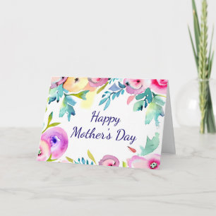 Watercolor Spring floral frame custom Card