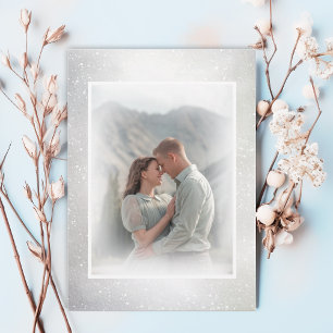 watercolor spring flower photo wedding invitation